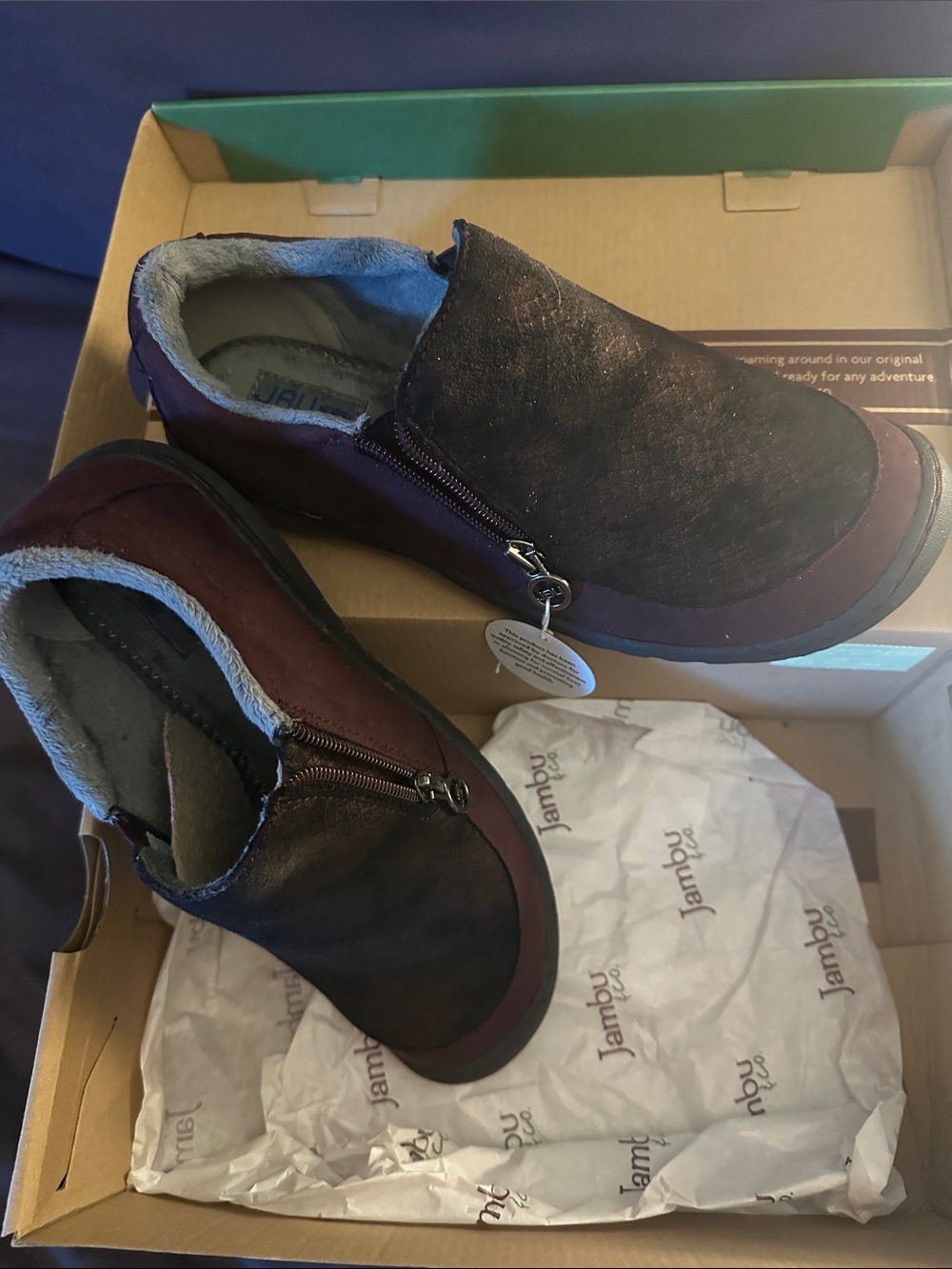 Jambu Women's Burgundy Slip-On Zip Loafers